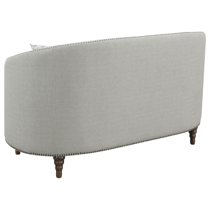 Avonlea 2-piece Upholstered Sloped Arm Sofa Set Grey Fabric