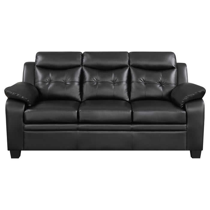 Finley Upholstered Padded Arm Tufted Sofa Black