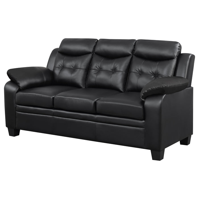 Finley Upholstered Padded Arm Tufted Sofa Black