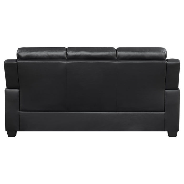 Finley 2-piece Upholstered Padded Arm Tufted Sofa Set Black