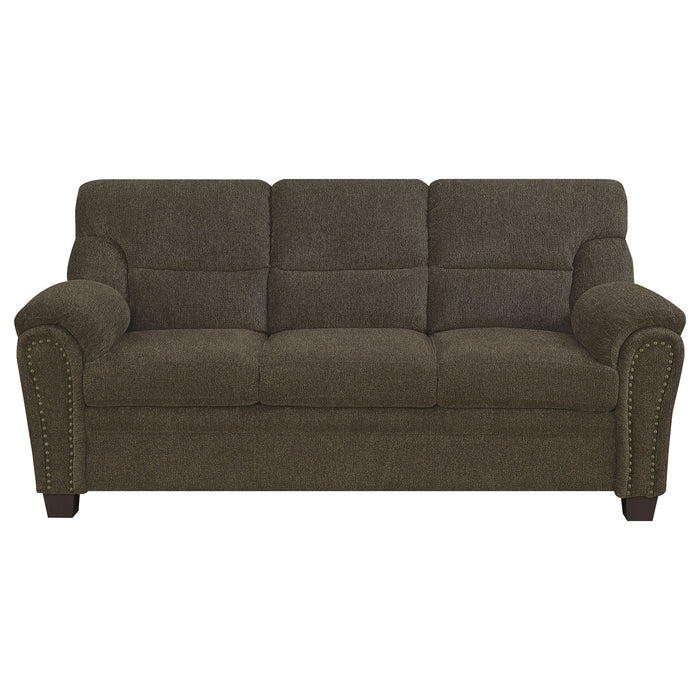Clementine Upholstered Padded Arm Sofa Brown