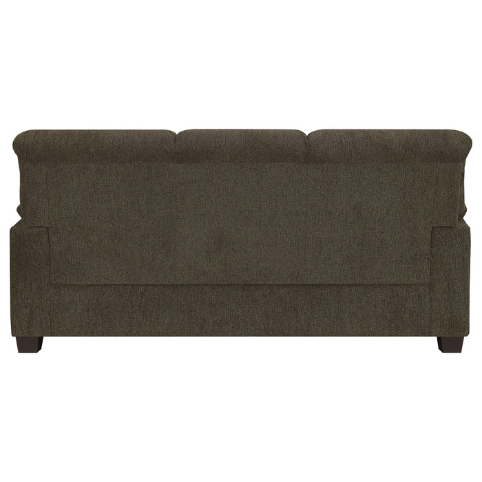 Clementine Upholstered Padded Arm Sofa Brown