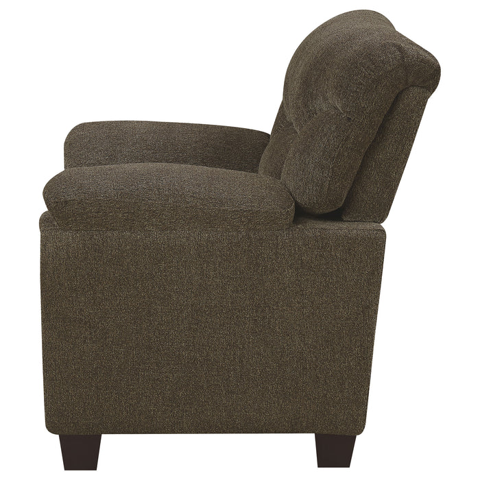 Clementine Upholstered Padded Arm Accent Chair Brown