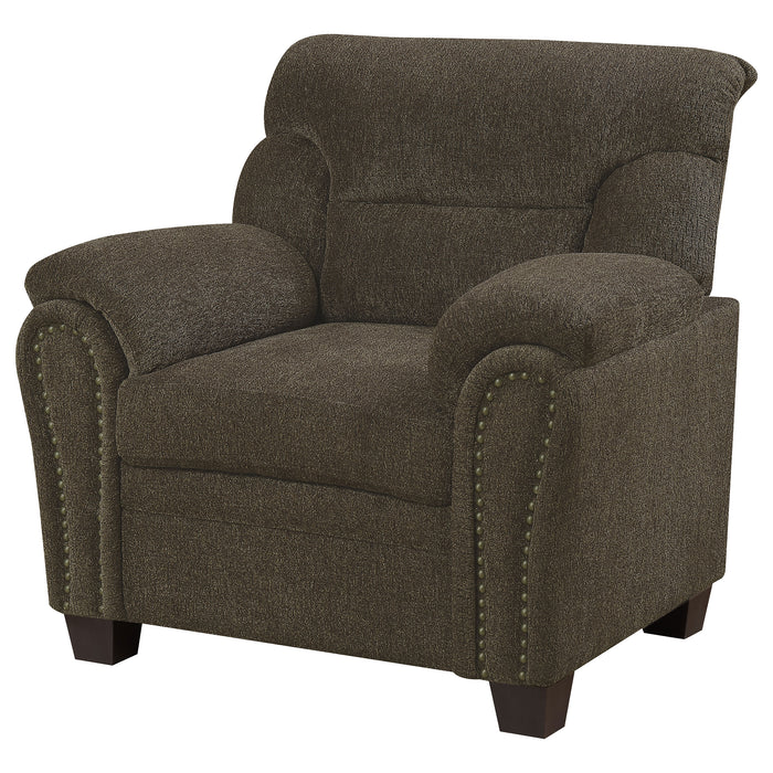 Clementine Upholstered Padded Arm Accent Chair Brown