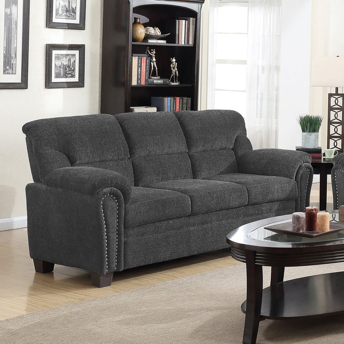 Clementine Upholstered Padded Arm Sofa Grey