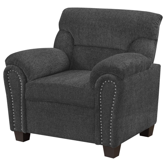 Clementine Upholstered Padded Arm Accent Chair Grey