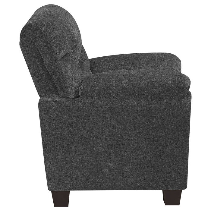 Clementine Upholstered Padded Arm Accent Chair Grey