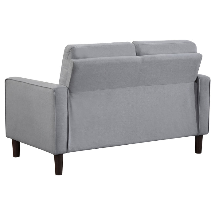 Bowen 2-piece Upholstered Track Arm Tufted Sofa Set Grey