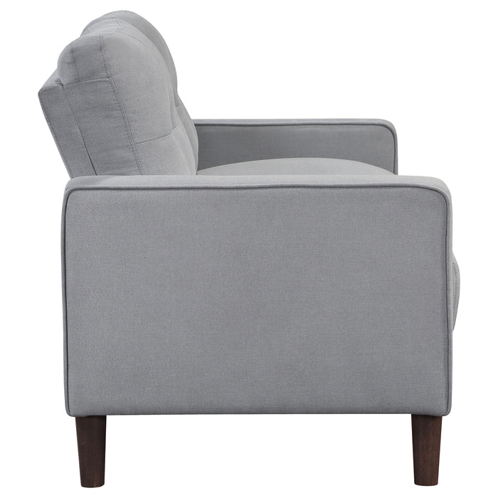 Bowen 2-piece Upholstered Track Arm Tufted Sofa Set Grey
