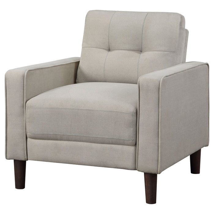 Bowen Upholstered Track Arm Tufted Accent Chair Beige