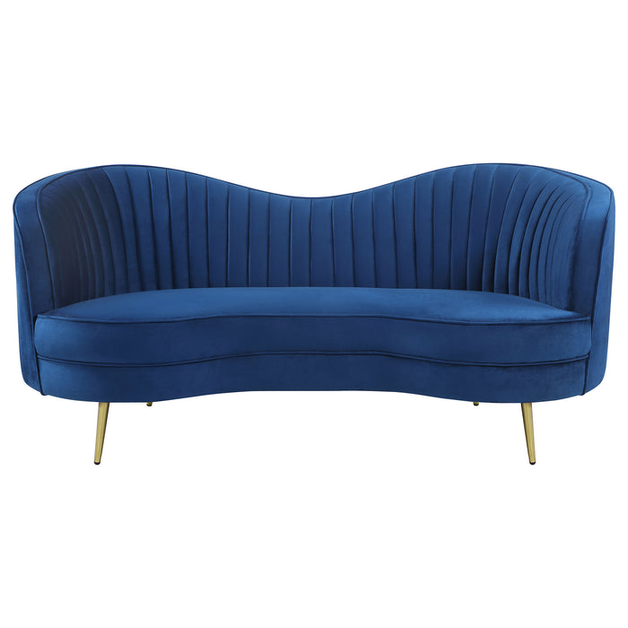 Sophia 3-piece Upholstered Channel Tufted Sofa Set Blue