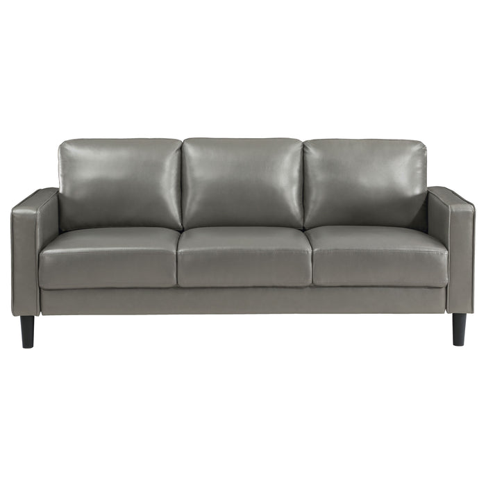 Ruth 2-piece Upholstered Track Arm Sofa Set Grey