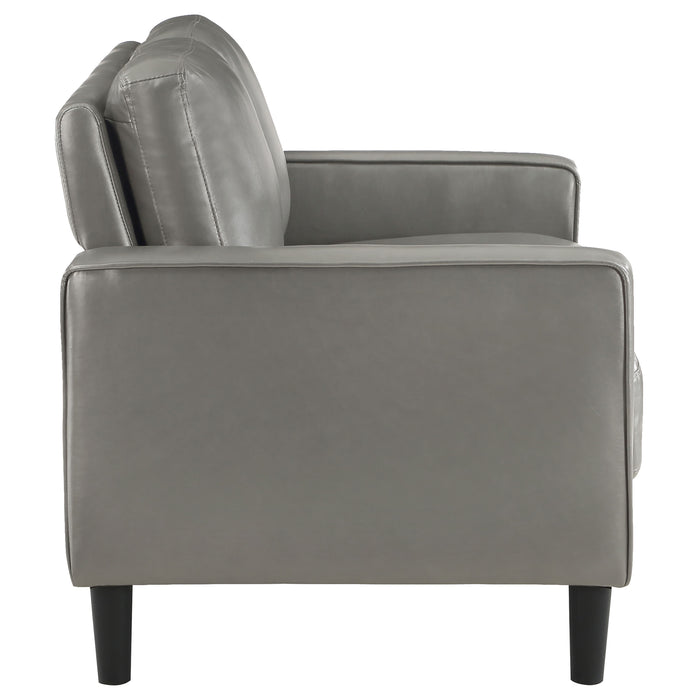 Ruth 2-piece Upholstered Track Arm Sofa Set Grey