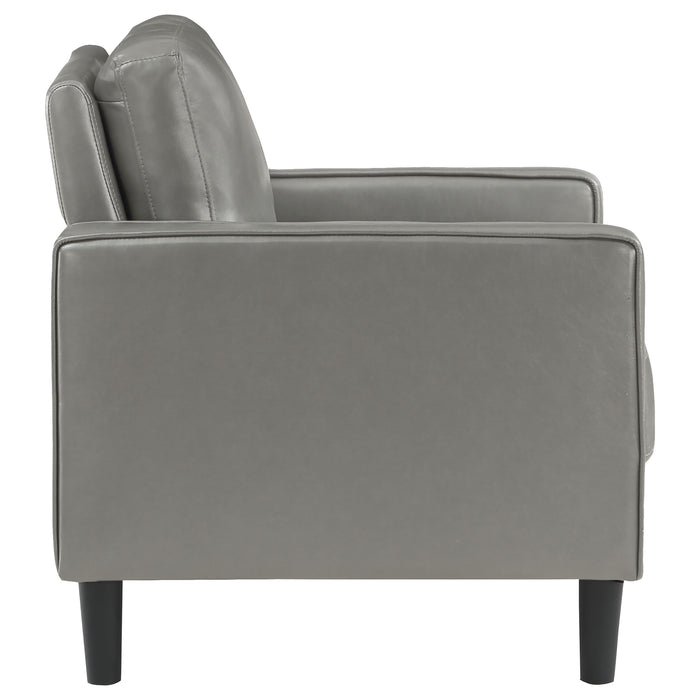 Ruth 3-piece Upholstered Track Arm Sofa Set Grey