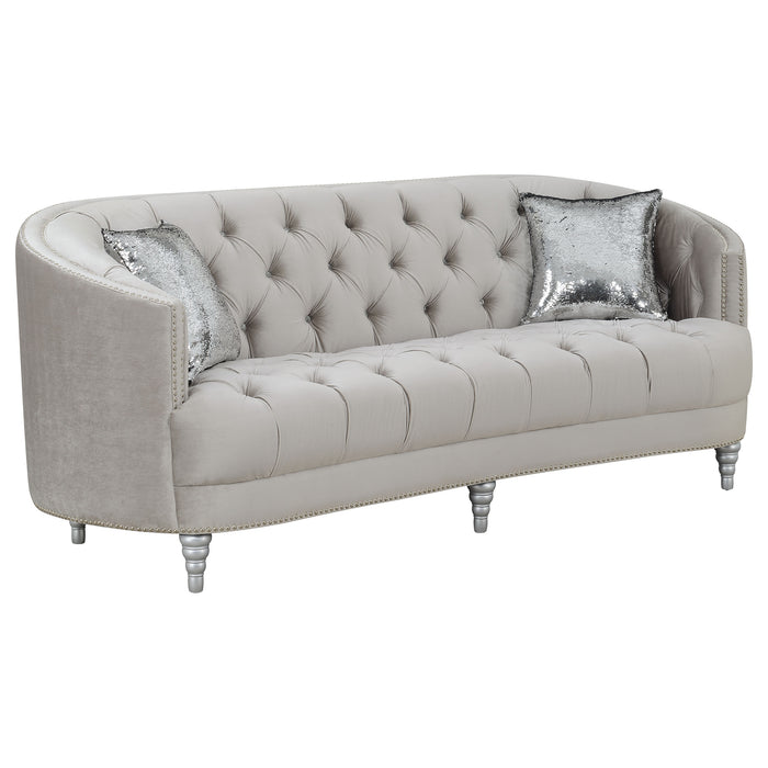 Avonlea Upholstered Sloped Arm Sofa Grey Velvet