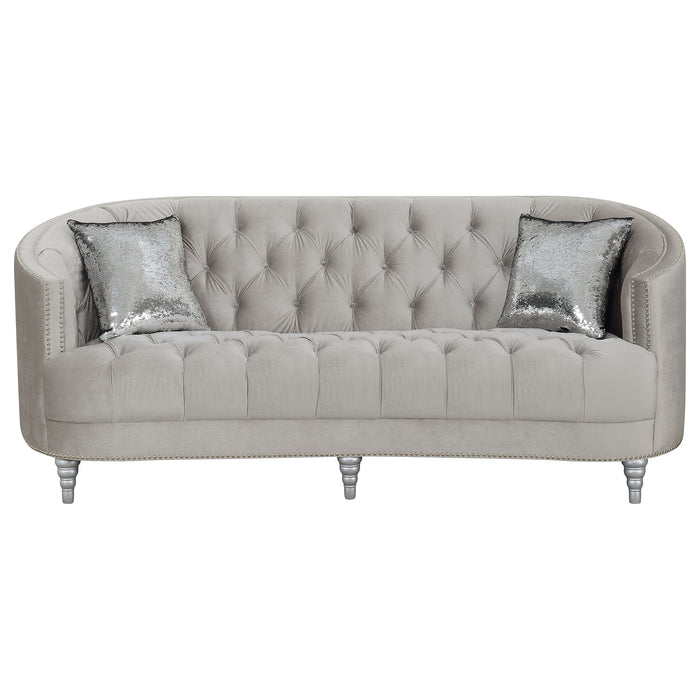 Avonlea Upholstered Sloped Arm Sofa Grey Velvet