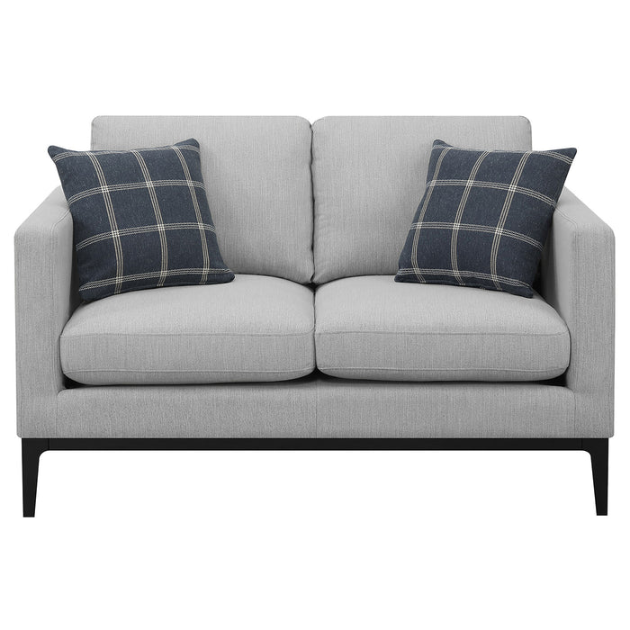 Apperso 2-piece Upholstered Track Arm Sofa Set Light Grey