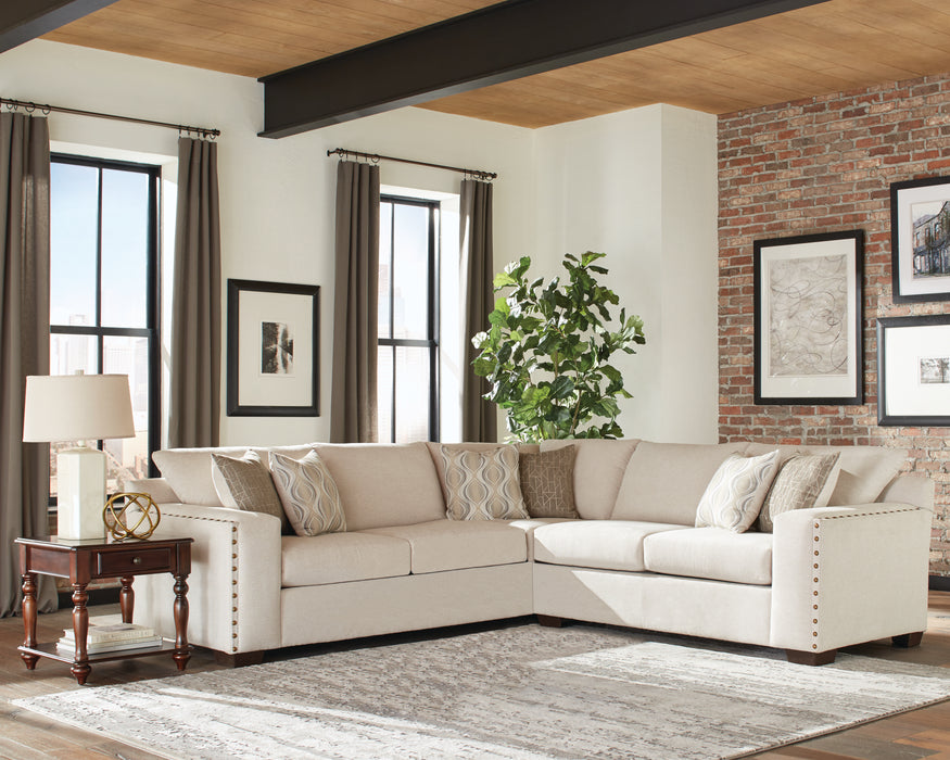 Aria Upholstered Track Arm Sectional Sofa Oatmeal