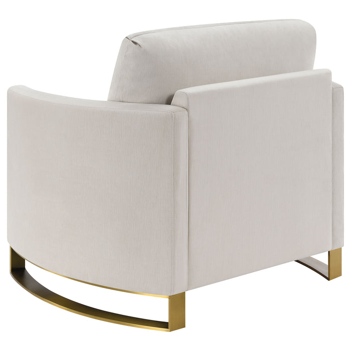 Corliss Upholstered Arched Arm Accent Chair Beige