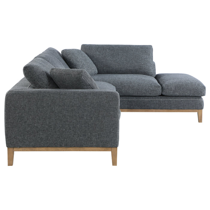 Persia Upholstered Track Arm Sectional Sofa Grey