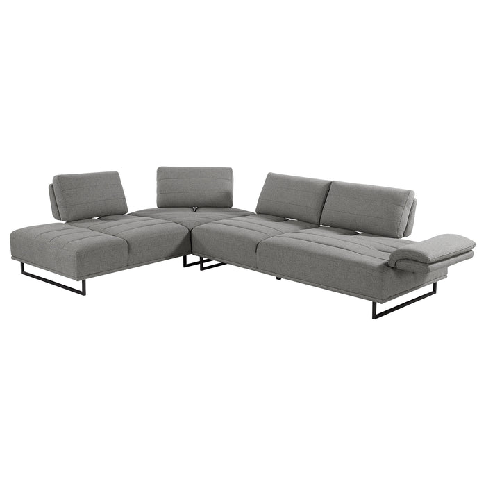 Arden Upholstered Sectional Sofa with Adjustable Back Taupe