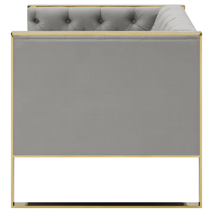 Eastbrook Velvet Upholstered Tufted Accent Chair Grey