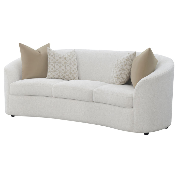 Rainn Boucle Upholstered Sloped Arm Sofa Latte