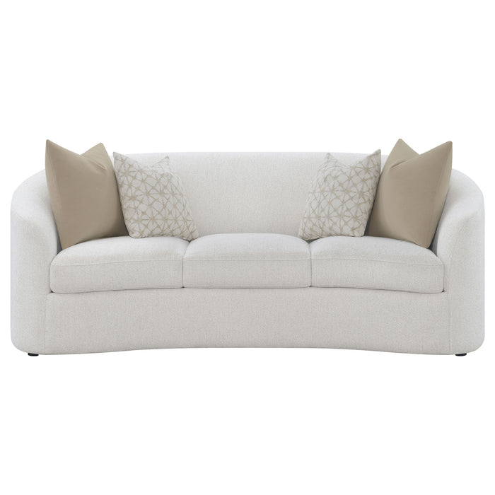 Rainn Boucle Upholstered Sloped Arm Sofa Latte