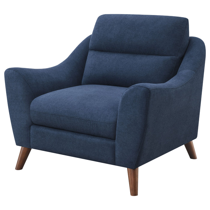 Gano Upholstered Sloped Arm Accent Chair Navy Blue