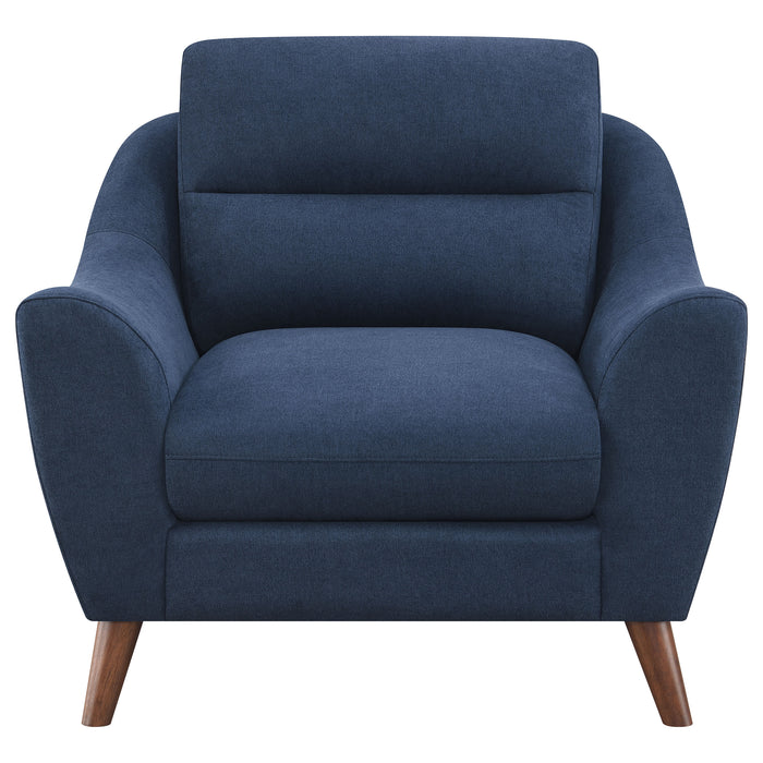Gano Upholstered Sloped Arm Accent Chair Navy Blue