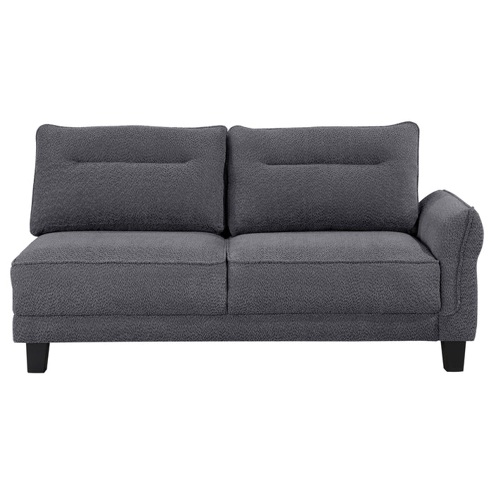 Caspian Upholstered Curved Arm Chaise Sectional Sofa Grey