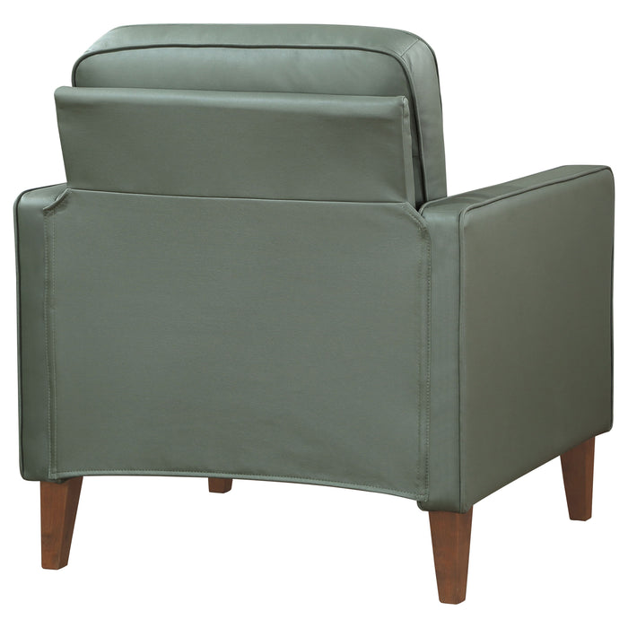 Jonah Upholstered Track Arm Accent Chair Green