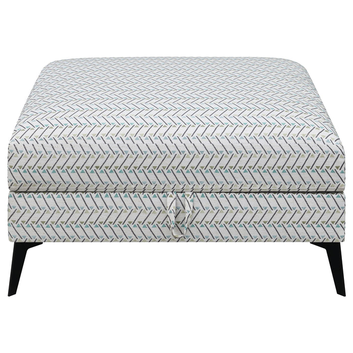 Clint Square Upholstered Tufted Storage Ottoman Aloe