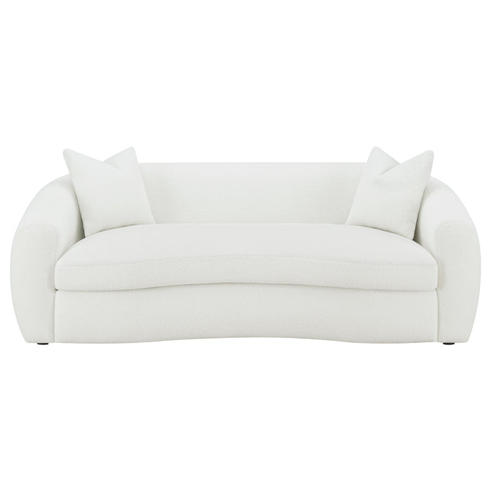 Isabella Faux Sheepskin Upholstered Sofa Natural