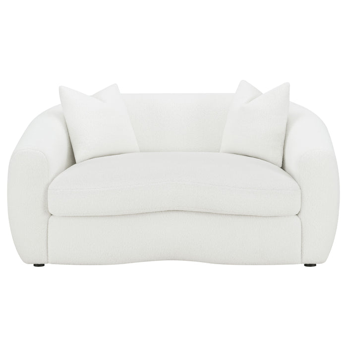 Isabella 2-piece Faux Sheepskin Upholstered Sofa Set Natural