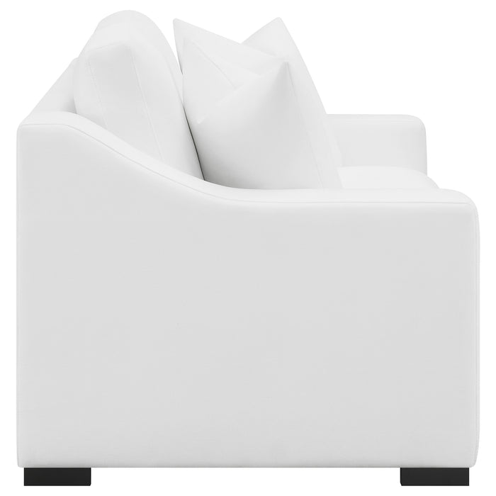 Ashlyn 2-piece Upholstered Sloped Arm Sofa Set White