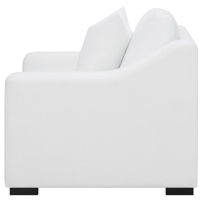Ashlyn Upholstered Sloped Arm Accent Chair White