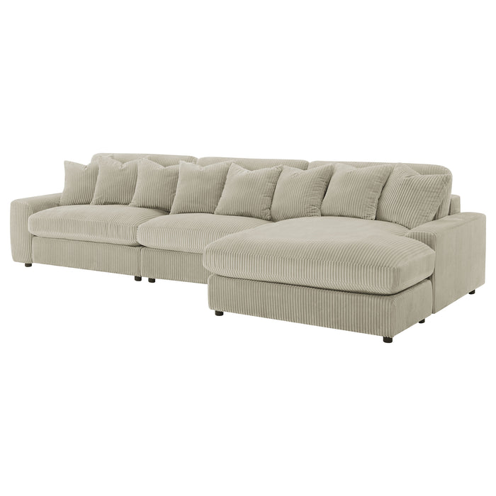 Blaine Upholstered Reversible Chaise Sectional Sofa Sand