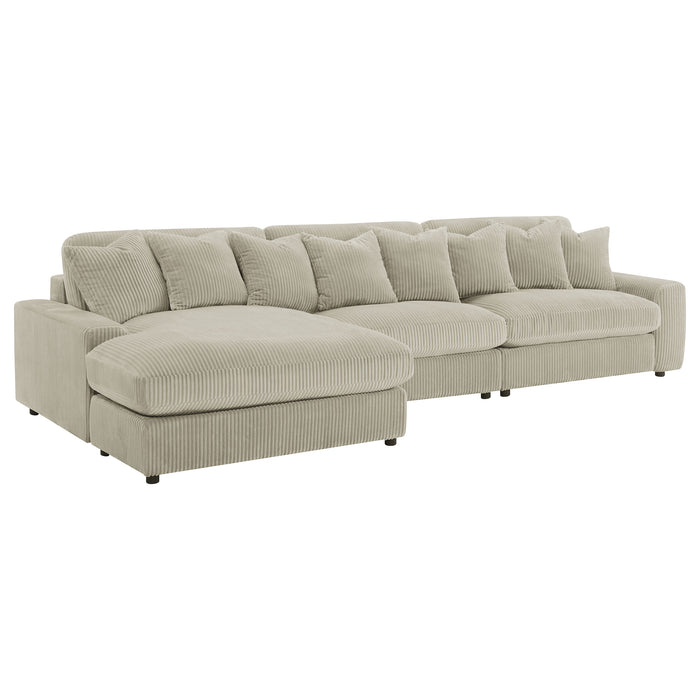 Blaine Upholstered Reversible Chaise Sectional Sofa Sand