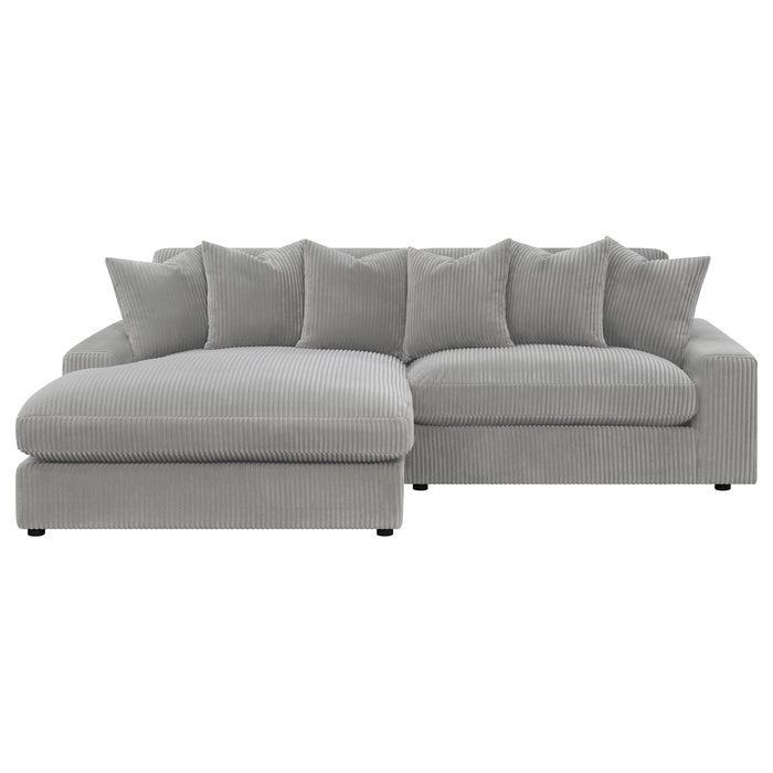 Blaine Upholstered Reversible Chaise Sectional Sofa Fog