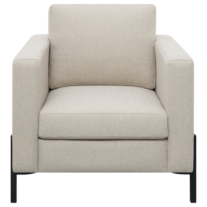 Tilly Upholstered Track Arm Accent Chair Oatmeal