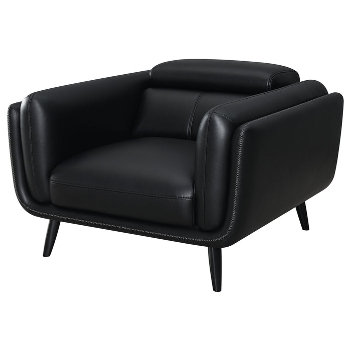 Shania Upholstered Low Back Accent Chair Black