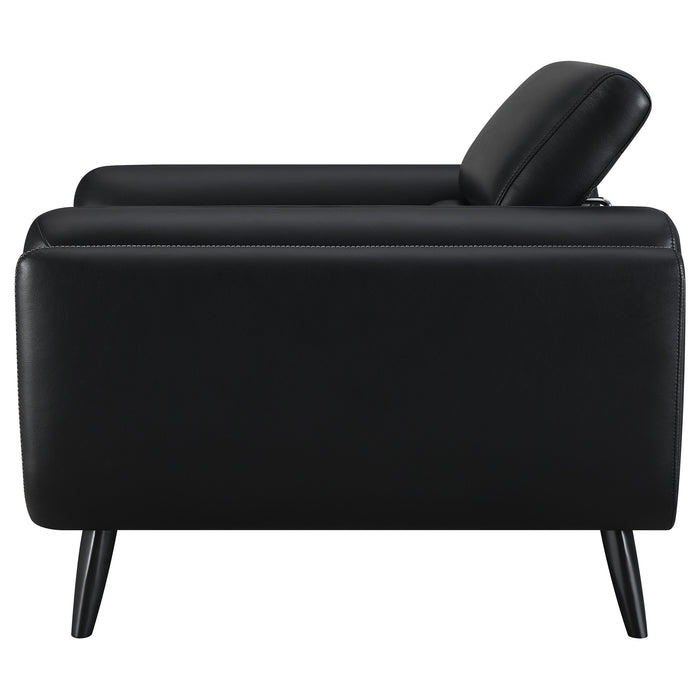 Shania Upholstered Low Back Accent Chair Black