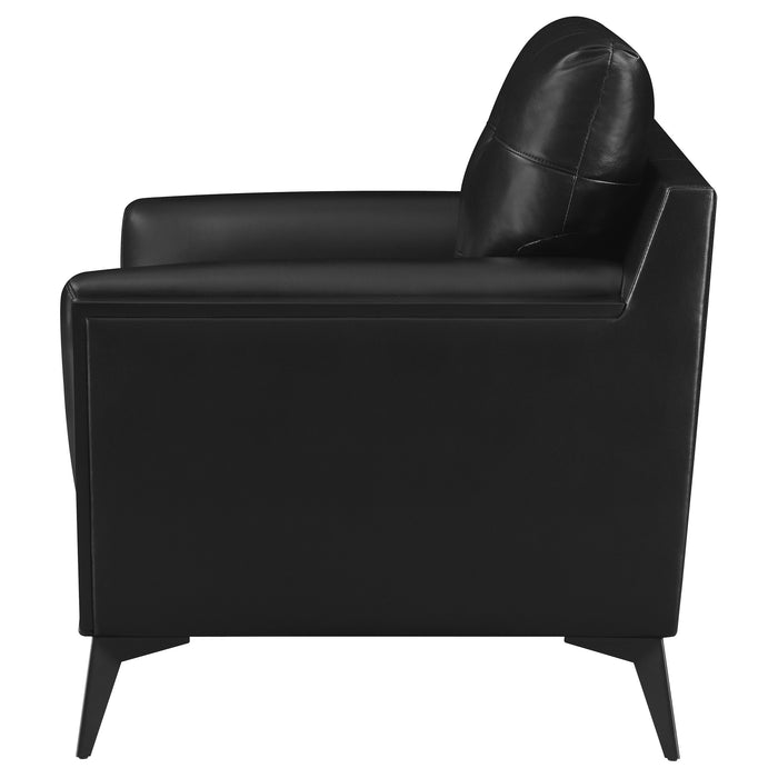 Moira Upholstered Wedge Arm Tufted Accent Chair Black