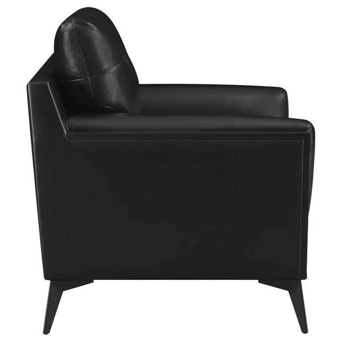 Moira Upholstered Wedge Arm Tufted Accent Chair Black