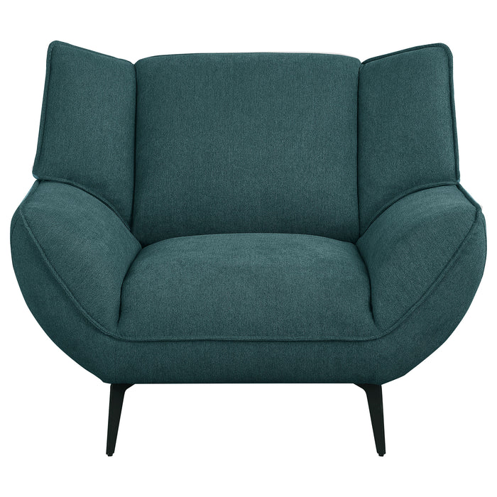 Acton Upholstered Flared Arm Accent Chair Teal Blue