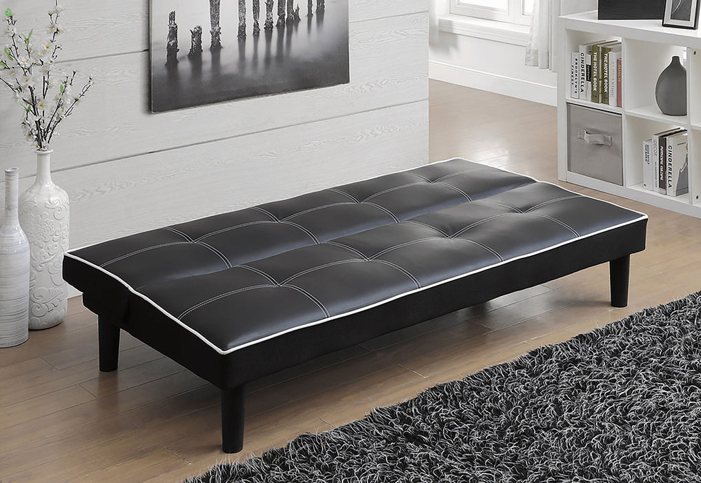 Katrina Upholstered Tufted Convertible Sofa Bed Black