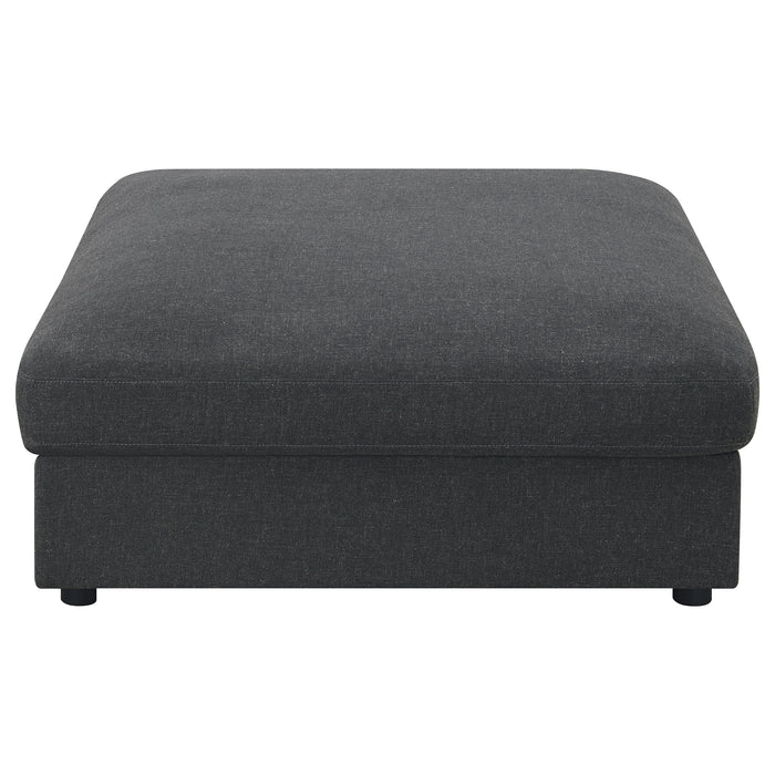 Serene Square Upholstered Ottoman Charcoal