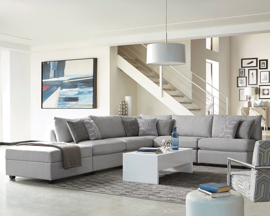Cambria 6-piece Upholstered Modular Sectional Sofa Grey