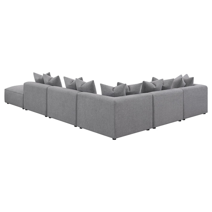 Jennifer 6-piece Upholstered Modular Sectional Grey